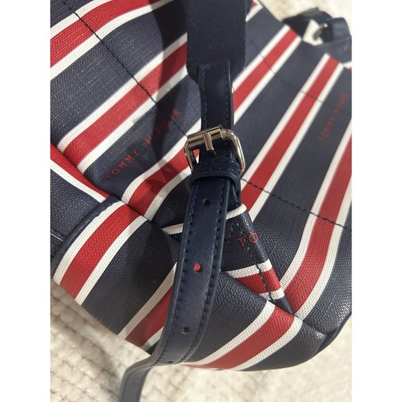 Tommy Hilfiger Navy Blue and Red Small Backpack - Picture 2 of 5